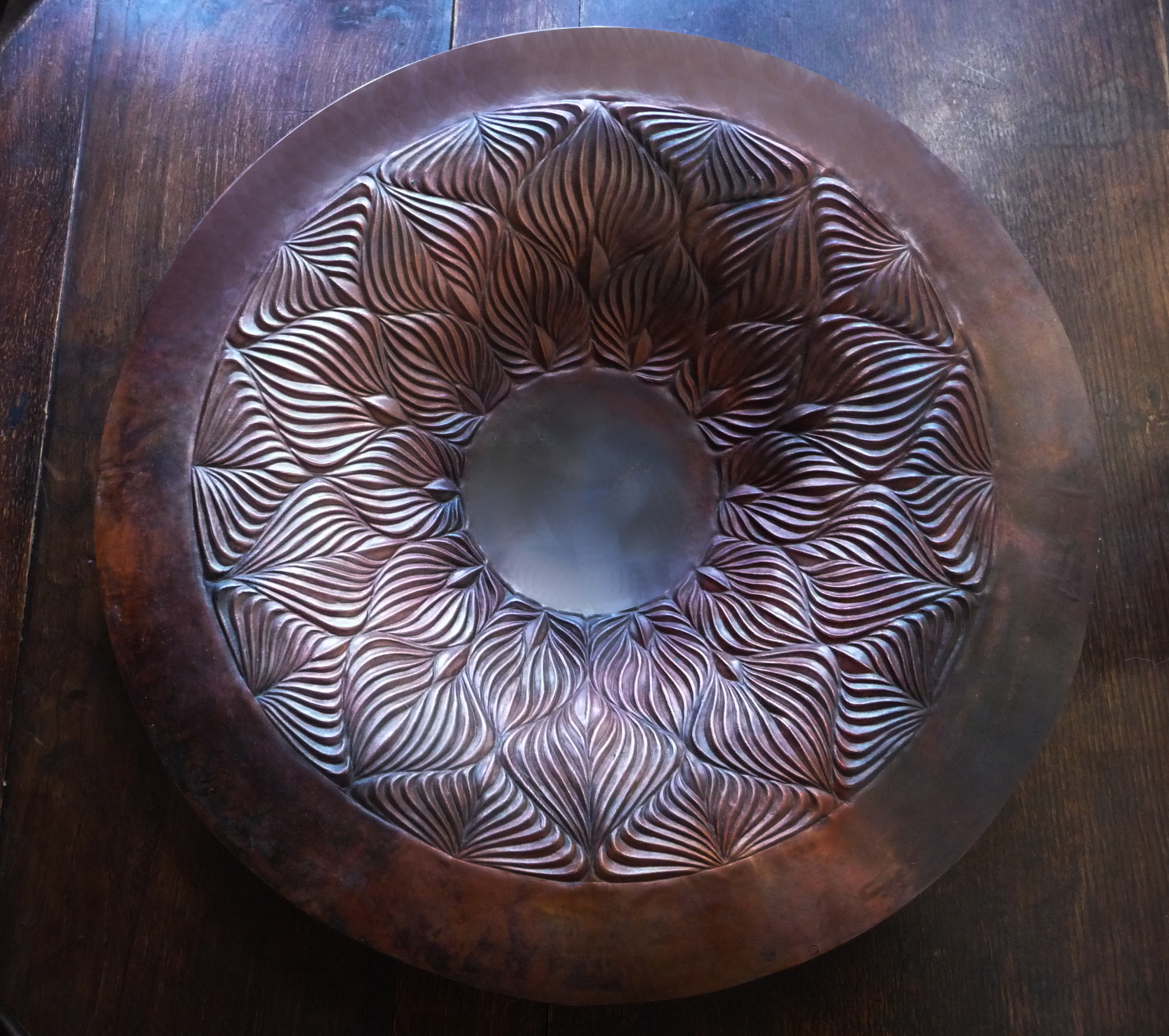 Chased Copper dish
