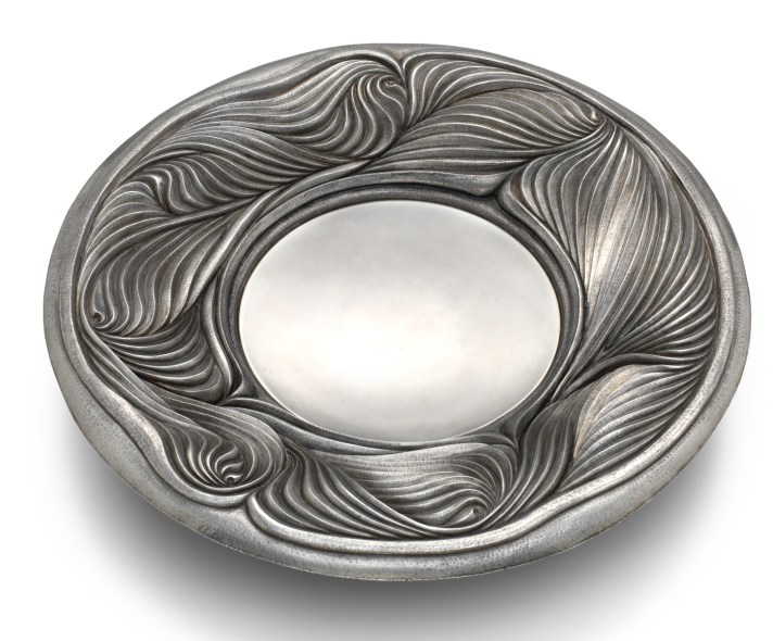 Chased silver dish