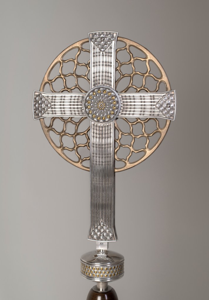 Alter Cross in silver and bronze with gold detail