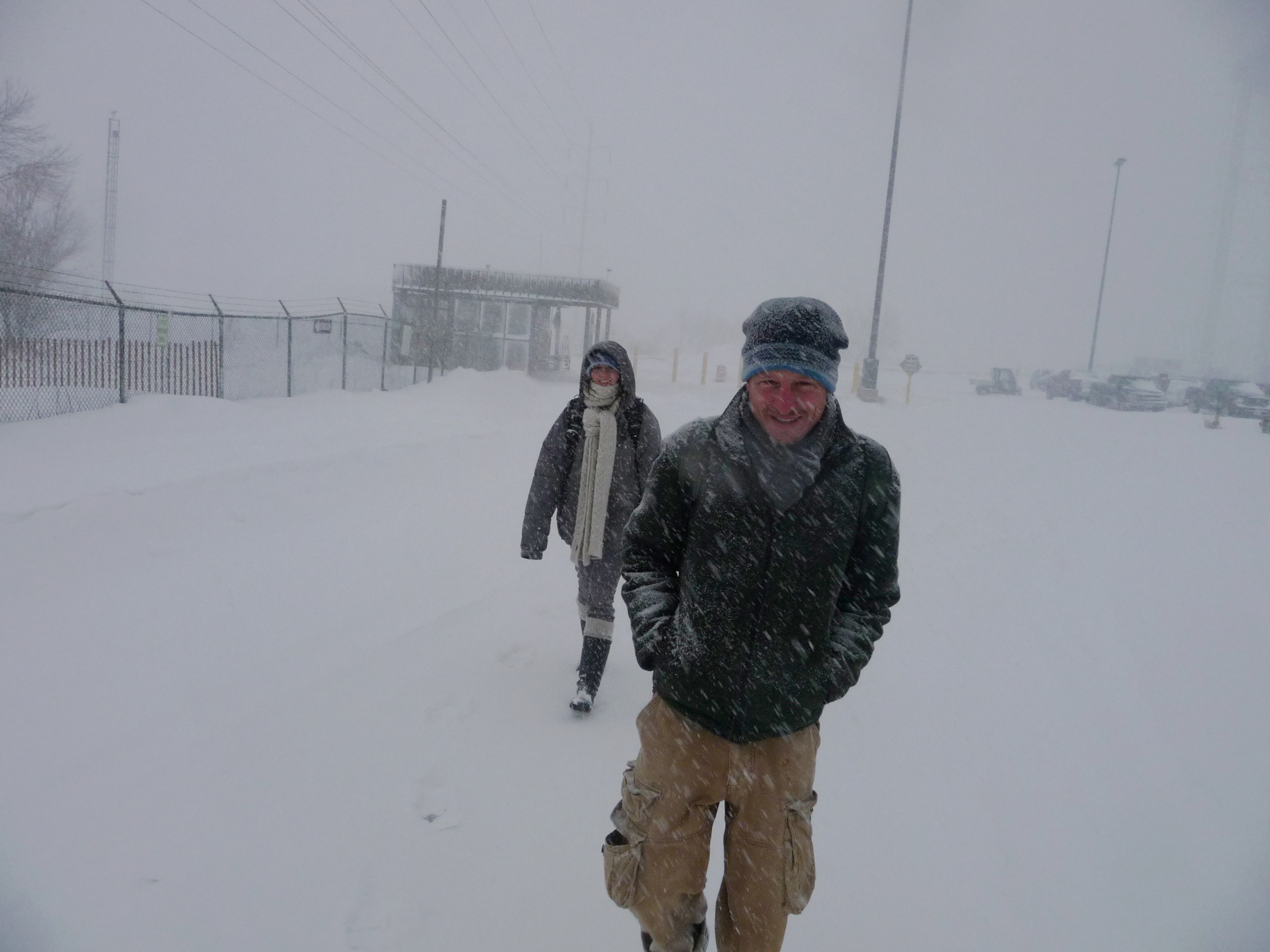 web Bill &amp; Phoebe walking in to work